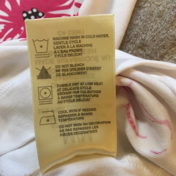 Denver Hayes white with pink flowers Pima cotton soft tank Size M - Picture 7 of 8